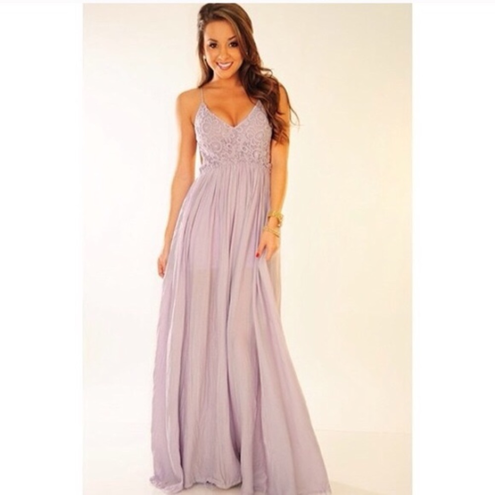 Lavender Backless Maxi